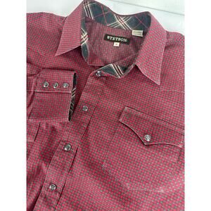 Stetson Size XL Western Pearl Snap Long Sleeve Shirt Floral Men's Cowboy Rodeo